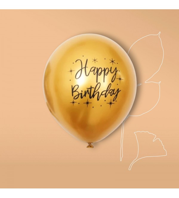 Doğum Günü 1 Adet Altın Helyum Balon (Ek Ürün Olarak Satılır)